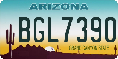 AZ license plate BGL7390