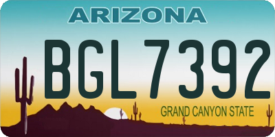 AZ license plate BGL7392