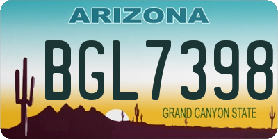 AZ license plate BGL7398