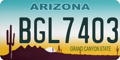 AZ license plate BGL7403