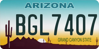AZ license plate BGL7407