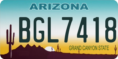 AZ license plate BGL7418