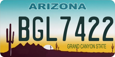 AZ license plate BGL7422
