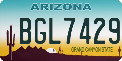 AZ license plate BGL7429