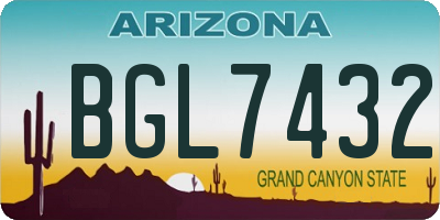 AZ license plate BGL7432