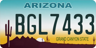 AZ license plate BGL7433