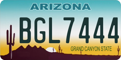 AZ license plate BGL7444