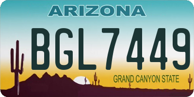 AZ license plate BGL7449