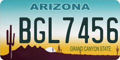 AZ license plate BGL7456