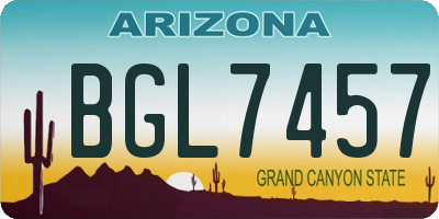 AZ license plate BGL7457