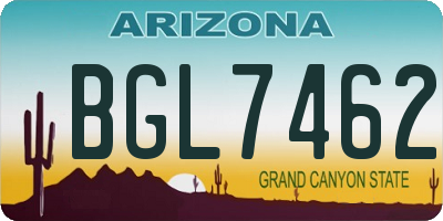 AZ license plate BGL7462
