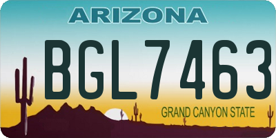 AZ license plate BGL7463
