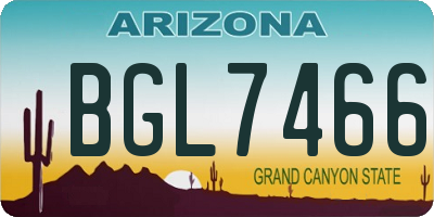 AZ license plate BGL7466