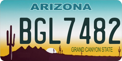 AZ license plate BGL7482