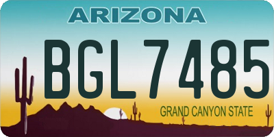 AZ license plate BGL7485