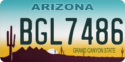 AZ license plate BGL7486