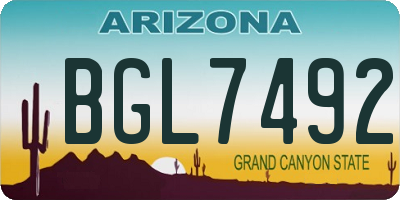AZ license plate BGL7492
