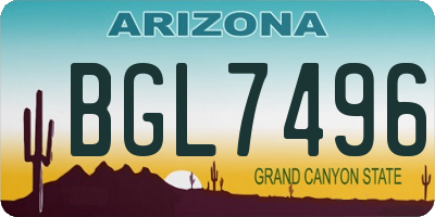 AZ license plate BGL7496