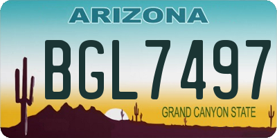 AZ license plate BGL7497