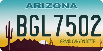 AZ license plate BGL7502