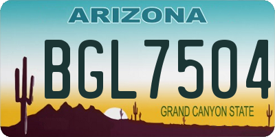 AZ license plate BGL7504
