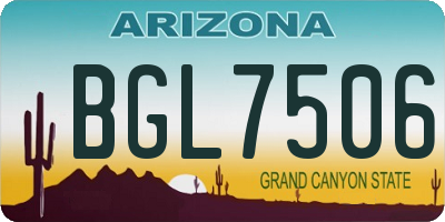 AZ license plate BGL7506