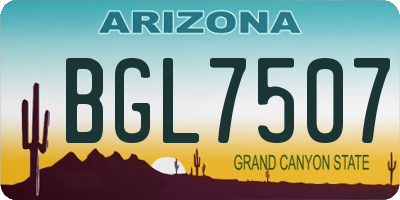 AZ license plate BGL7507