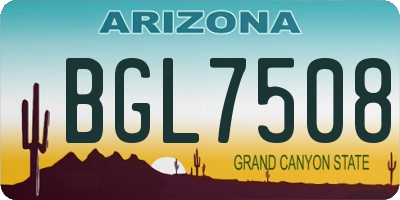 AZ license plate BGL7508