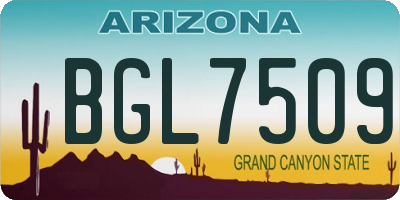AZ license plate BGL7509