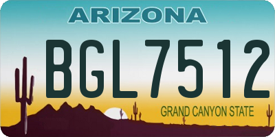 AZ license plate BGL7512