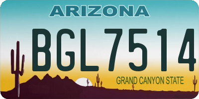 AZ license plate BGL7514