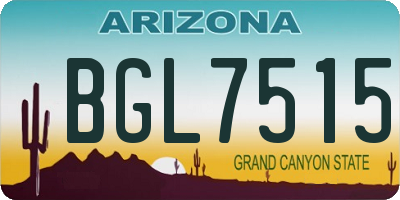 AZ license plate BGL7515