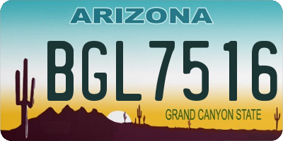 AZ license plate BGL7516