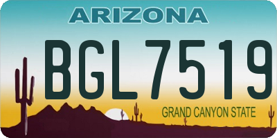 AZ license plate BGL7519