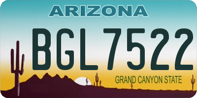 AZ license plate BGL7522