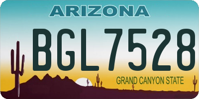 AZ license plate BGL7528