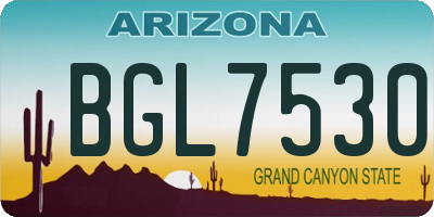 AZ license plate BGL7530