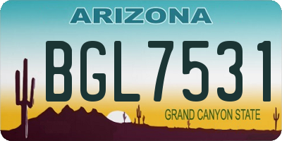 AZ license plate BGL7531