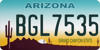 AZ license plate BGL7535
