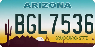 AZ license plate BGL7536