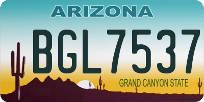 AZ license plate BGL7537