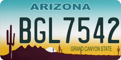 AZ license plate BGL7542