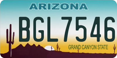 AZ license plate BGL7546