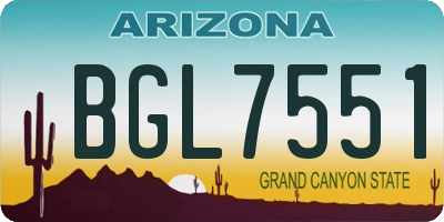AZ license plate BGL7551