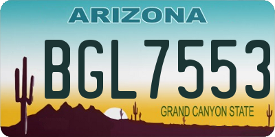 AZ license plate BGL7553