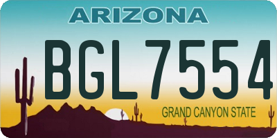 AZ license plate BGL7554