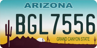 AZ license plate BGL7556