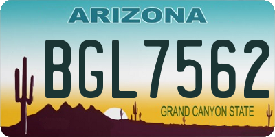 AZ license plate BGL7562