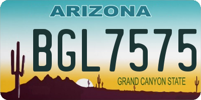 AZ license plate BGL7575