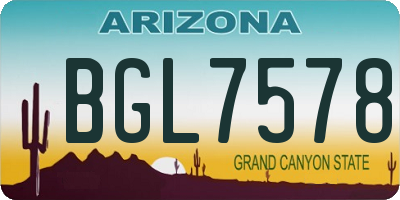 AZ license plate BGL7578